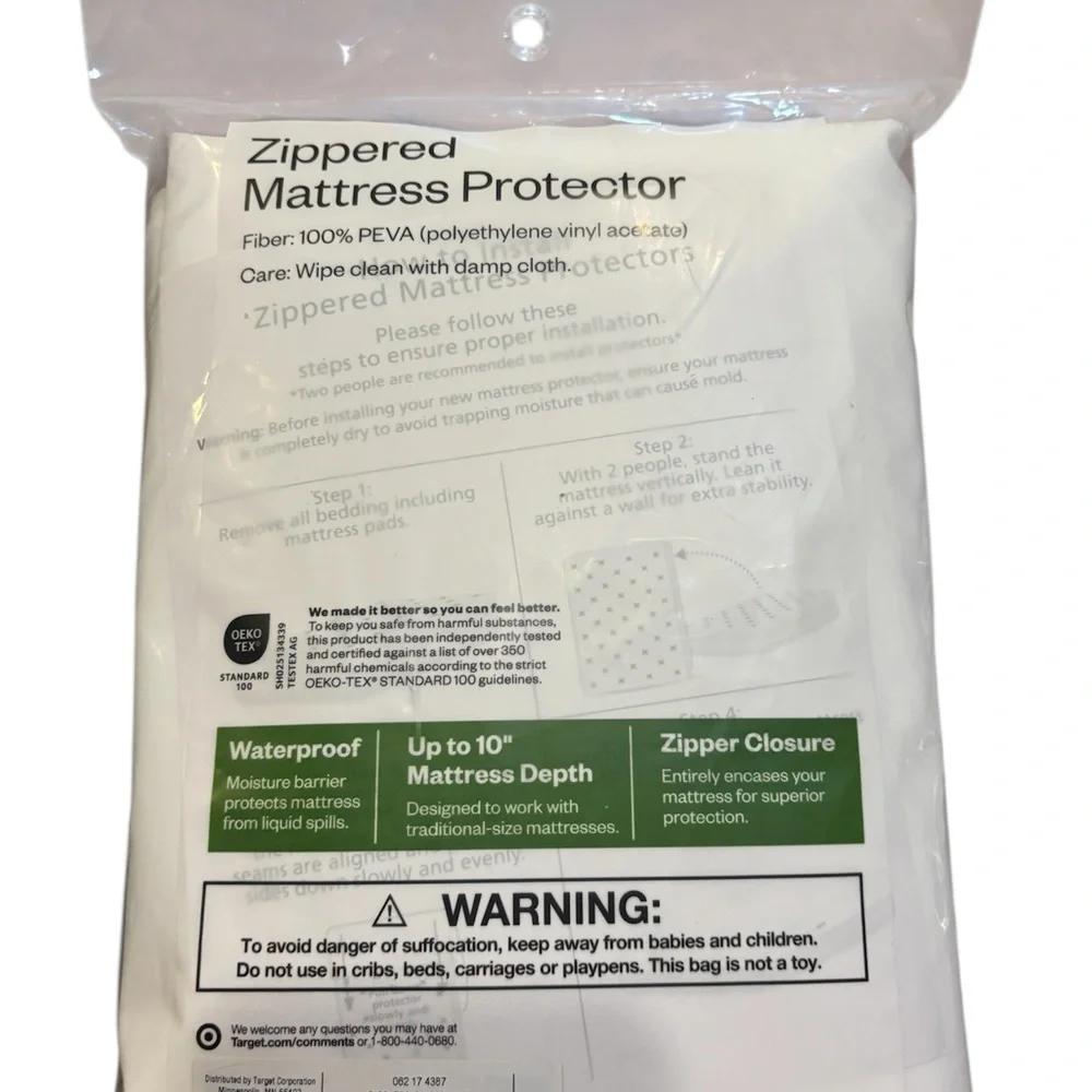 Twin /XL Twin Zippered Waterproof Mattress Protector Brand New , never open it!